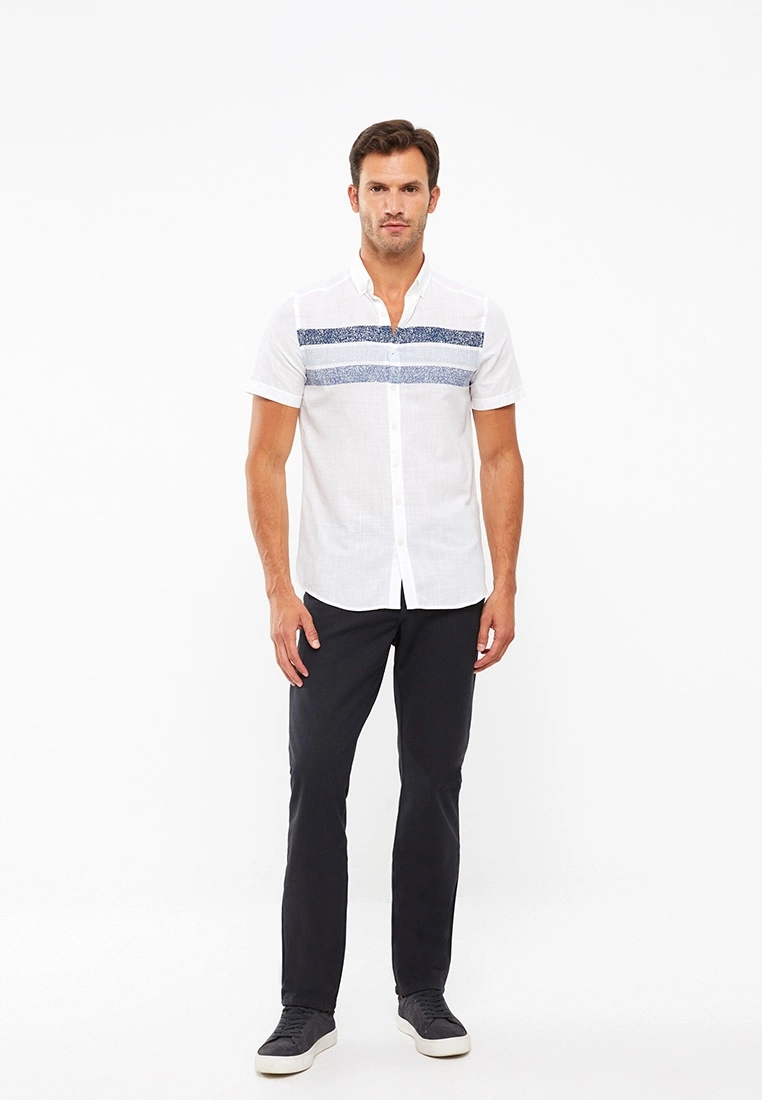 LC WAIKIKI Regular Fit Short Sleeve Striped Poplin Men's Shirt 4 LC WAIKIKI Regular Fit Short Sleeve Striped Poplin Men's Shirt - Image 2