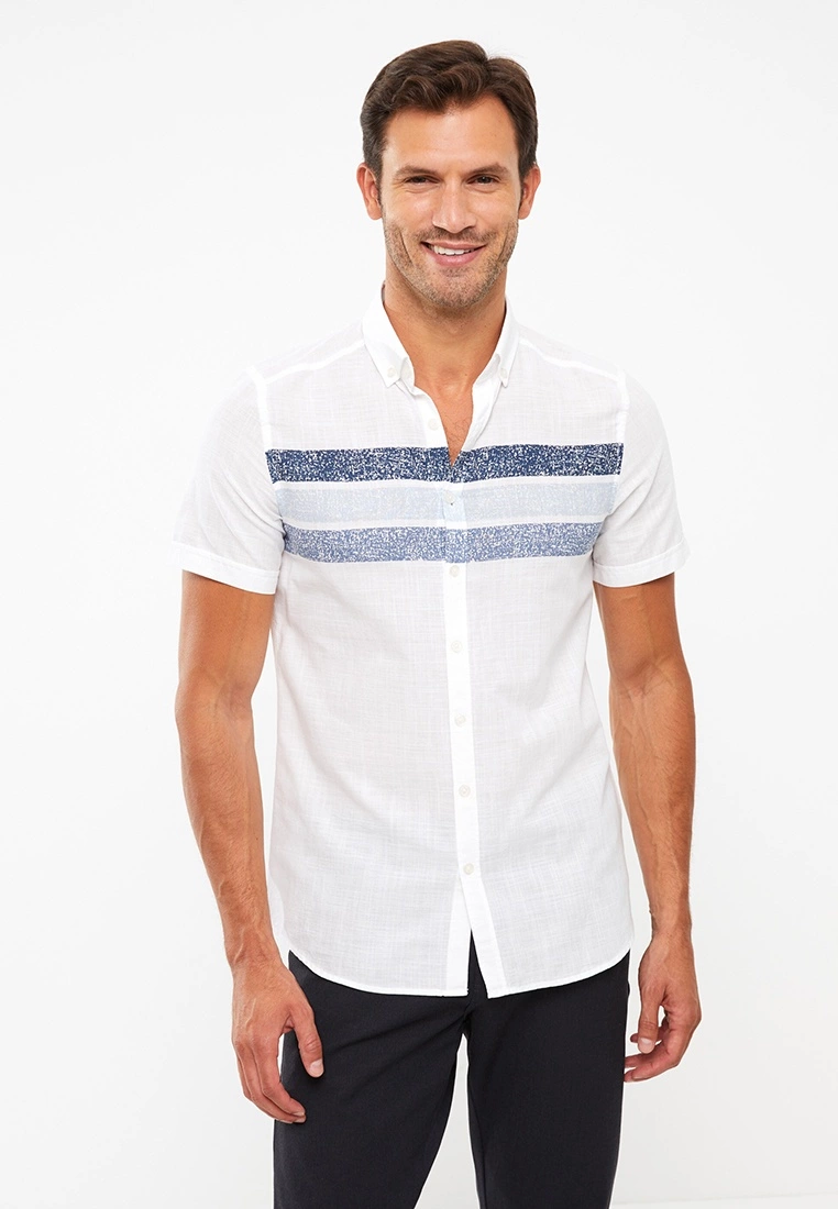 LC WAIKIKI Regular Fit Short Sleeve Striped Poplin Men's Shirt 6 LC WAIKIKI Regular Fit Short Sleeve Striped Poplin Men's Shirt - Image 4