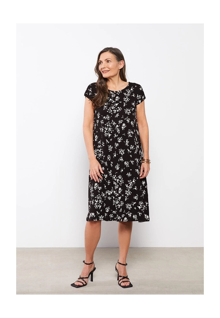 LC WAIKIKI Floral Short Sleeve A Cut Dress 6 LC WAIKIKI Floral Short Sleeve A Cut Dress - Image 4