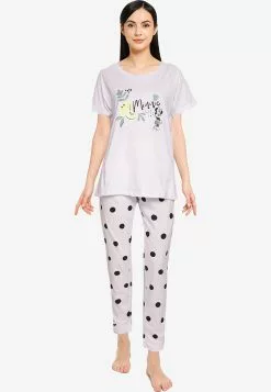 LC WAIKIKI Crew Neck Minnie Mouse Printed Short Sleeve Cotton Women's Pajamas Set