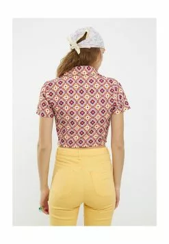 LC WAIKIKI Polo Neck Crop Crepe Blouse -LC WAIKIKI popular shop lc waikiki 5042 1231616 2