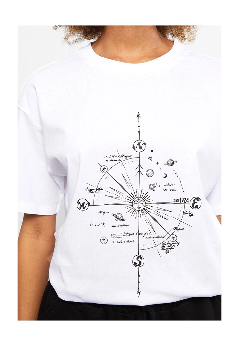 LC WAIKIKI Short Sleeves Astronomy Women T-Shirt 5 LC WAIKIKI Short Sleeves Astronomy Women T-Shirt - Image 3