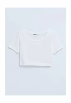 LC WAIKIKI Scoop-Neck Crop Cotton Women's T-Shirt -LC WAIKIKI popular shop lc waikiki 5125 6021616 5