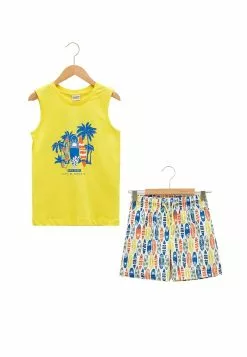 LC WAIKIKI Crew Neck Printed Boy's Beach Set