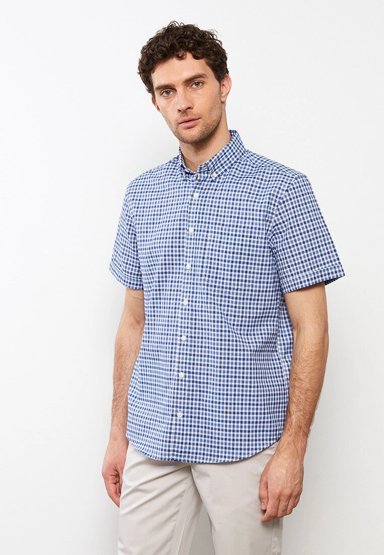 LC WAIKIKI Regular Fit Short Sleeve Plaid Oxford Men's Shirt 3 LC WAIKIKI Regular Fit Short Sleeve Plaid Oxford Men's Shirt