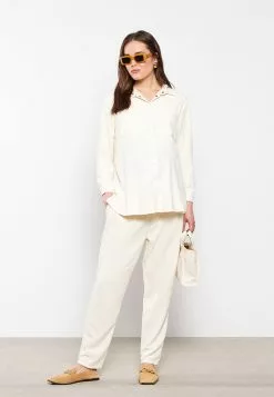 LC WAIKIKI Elastic Waist Straight Pocket Detailed Velvet Maternity Trousers -LC WAIKIKI popular shop lc waikiki 5337 1478726 2