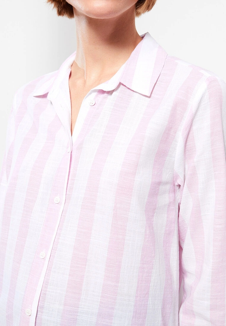 LC WAIKIKI Shirt Collar Striped Long Sleeve Women's Tunic 5 LC WAIKIKI Shirt Collar Striped Long Sleeve Women's Tunic - Image 3