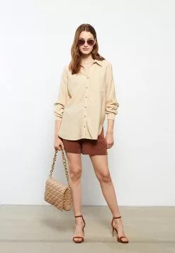 LC WAIKIKI Front Button Closure Straight Long Sleeve Women's Shirt -LC WAIKIKI popular shop lc waikiki 5419 5947736 2