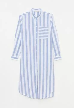 LC WAIKIKI Striped Shirt Collar Long Sleeve Cotton Women's Tunic -LC WAIKIKI popular shop lc waikiki 5422 1847736 5