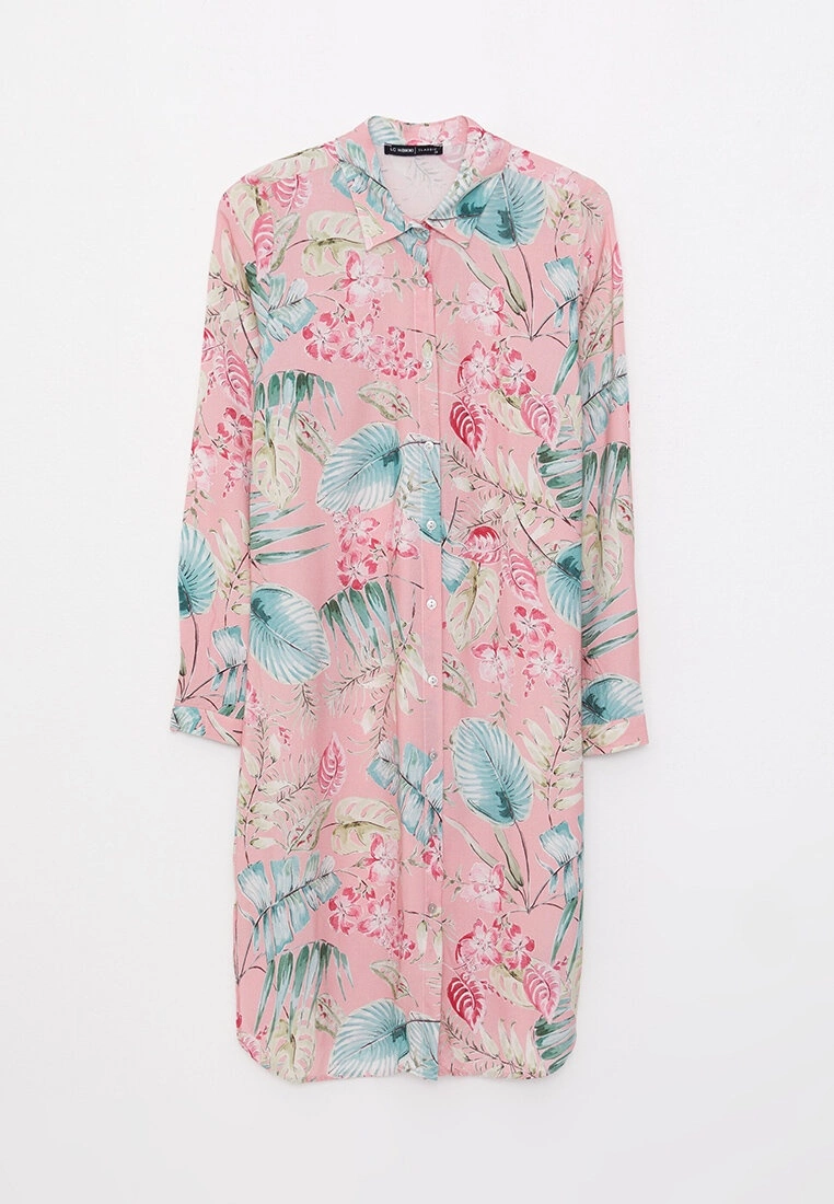 LC WAIKIKI Long Sleeve Viscose Women's Tunic With Shirt Collar Pattern 7 LC WAIKIKI Long Sleeve Viscose Women's Tunic With Shirt Collar Pattern - Image 5