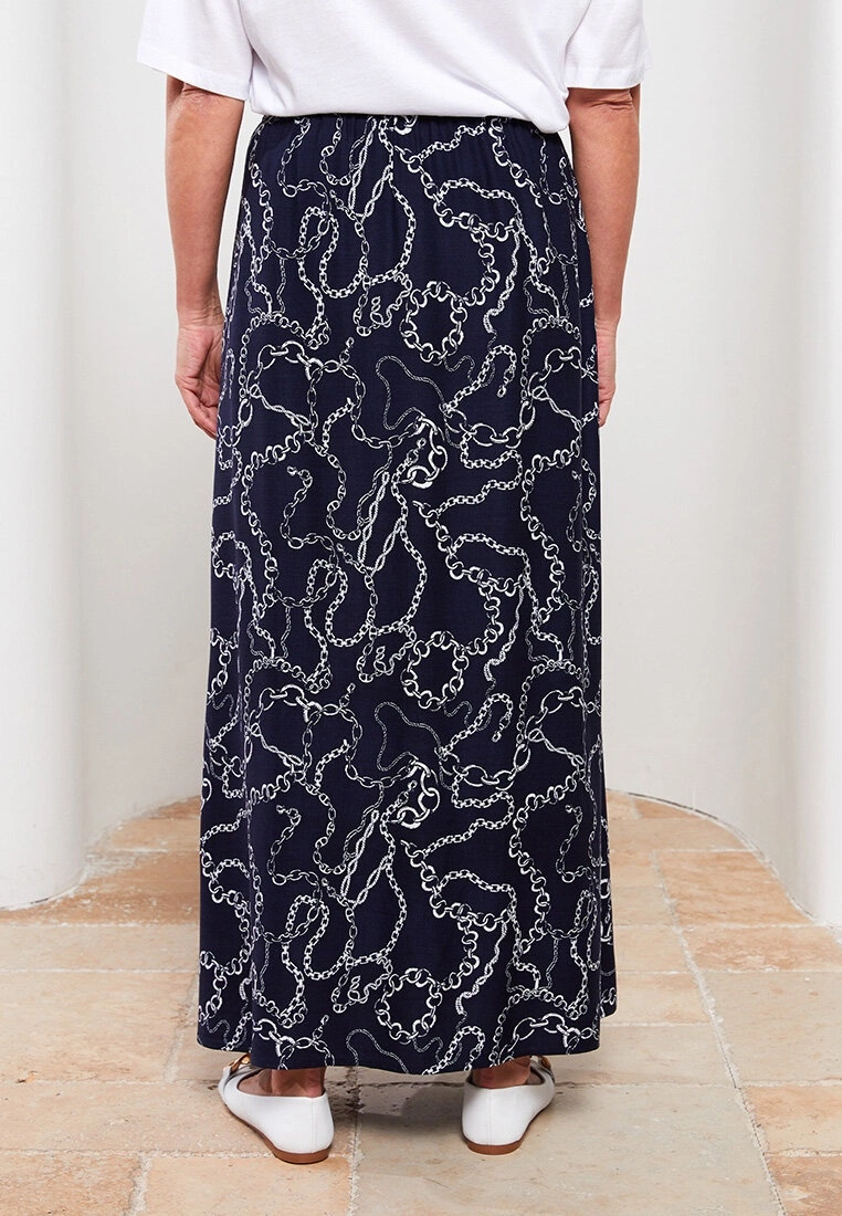 LC WAIKIKI Elastic Waist Patterned A-Line Viscose Women's Skirt 6 LC WAIKIKI Elastic Waist Patterned A-Line Viscose Women's Skirt - Image 4