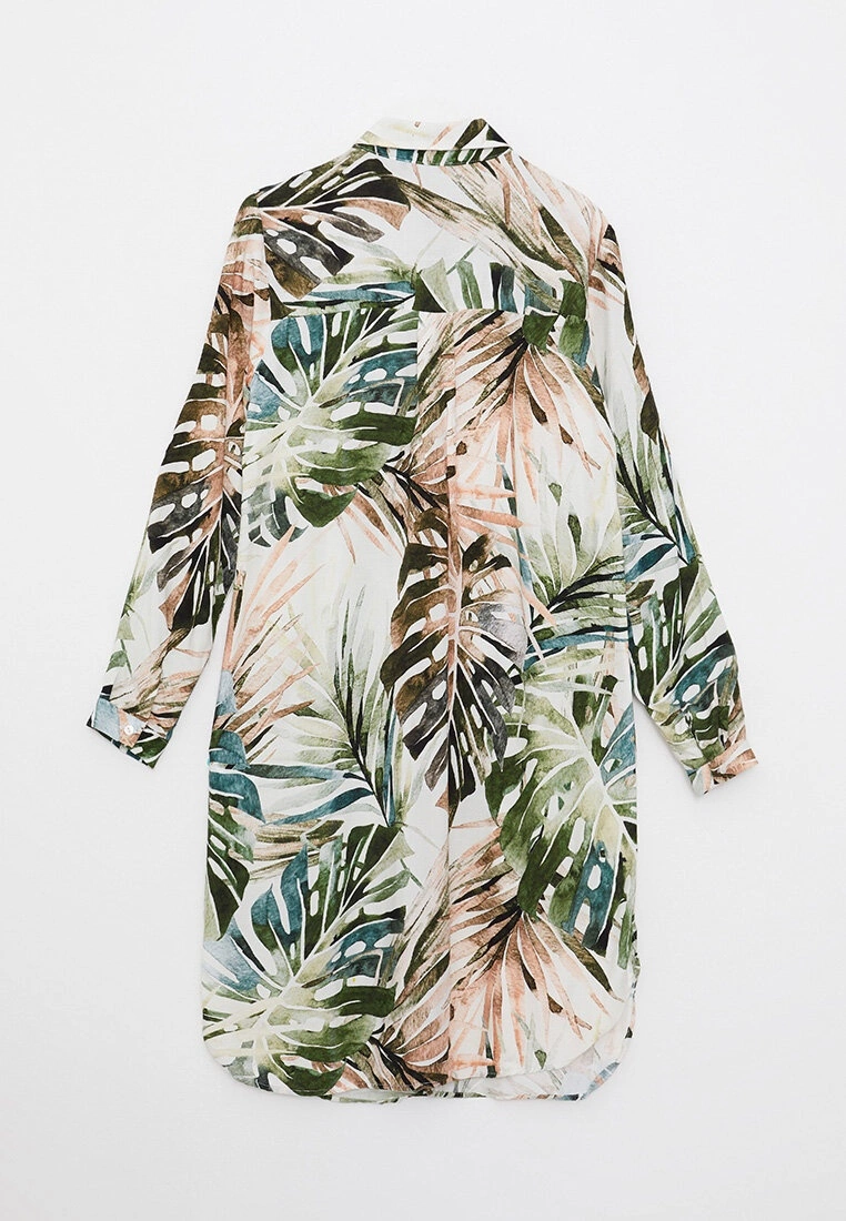 LC WAIKIKI Long Sleeve Viscose Women's Tunic With Shirt Collar Pattern 8 LC WAIKIKI Long Sleeve Viscose Women's Tunic With Shirt Collar Pattern - Image 6