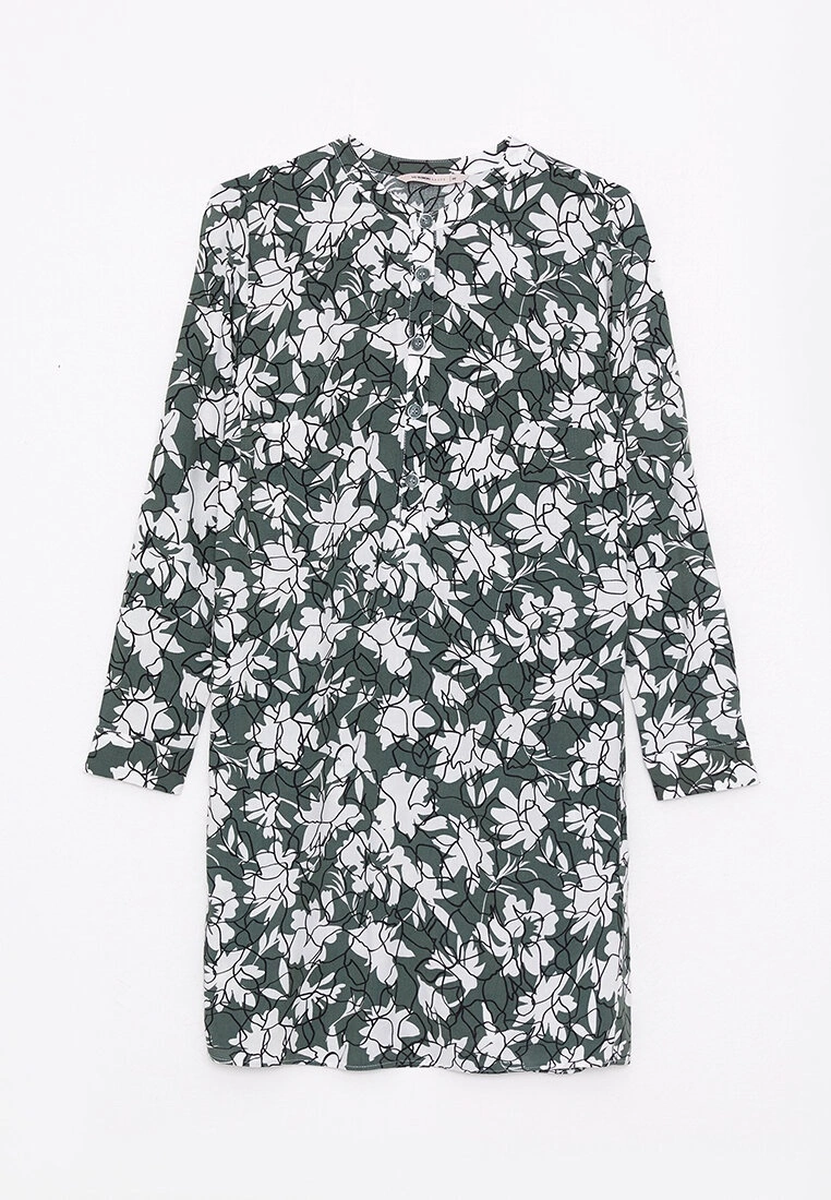 LC WAIKIKI Crew Neck Floral Long Sleeve Viscose Women's Tunic 7 LC WAIKIKI Crew Neck Floral Long Sleeve Viscose Women's Tunic - Image 5