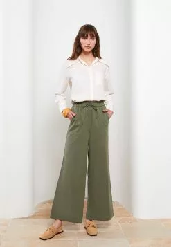 LC WAIKIKI Elastic Waist Comfortable Fit Straight Wide Leg Women's Trousers -LC WAIKIKI popular shop lc waikiki 5464 8137736 2