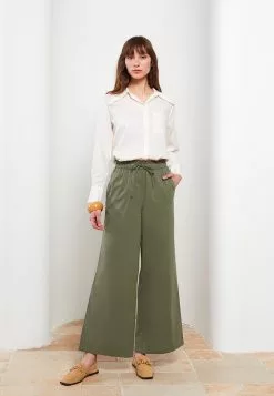 LC WAIKIKI Elastic Waist Comfortable Fit Straight Wide Leg Women's Trousers -LC WAIKIKI popular shop lc waikiki 5464 8137736 3