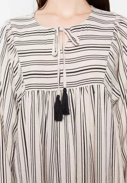 LC WAIKIKI Tied Collar Striped Long Sleeve Gabardine Women's Dress -LC WAIKIKI popular shop lc waikiki 5466 3947736 3