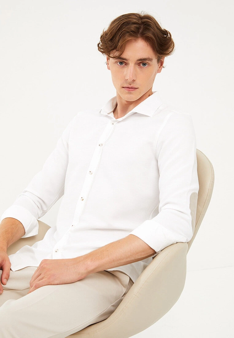 LC WAIKIKI Slim Fit Long Sleeve Dobby Men's Shirt 4 LC WAIKIKI Slim Fit Long Sleeve Dobby Men's Shirt - Image 2