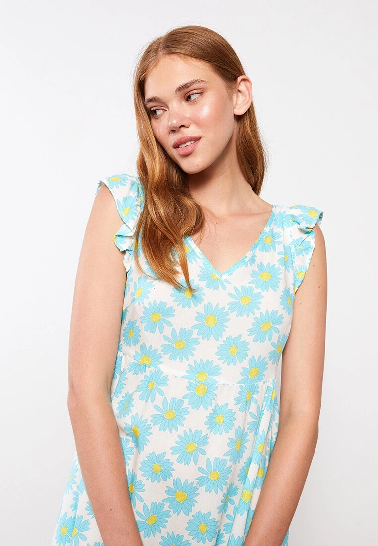 LC WAIKIKI V Neck Patterned Sleeveless Viscose Women Dress 5 LC WAIKIKI V Neck Patterned Sleeveless Viscose Women Dress - Image 3