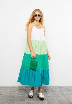 LC WAIKIKI Heart Collar Color Block Strap Women's Dress -LC WAIKIKI popular shop lc waikiki 5566 9574236 3