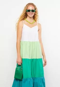 LC WAIKIKI Heart Collar Color Block Strap Women's Dress -LC WAIKIKI popular shop lc waikiki 5566 9574236 4