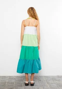 LC WAIKIKI Heart Collar Color Block Strap Women's Dress -LC WAIKIKI popular shop lc waikiki 5567 9574236 5