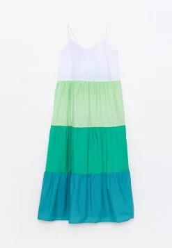 LC WAIKIKI Heart Collar Color Block Strap Women's Dress -LC WAIKIKI popular shop lc waikiki 5567 9574236 6