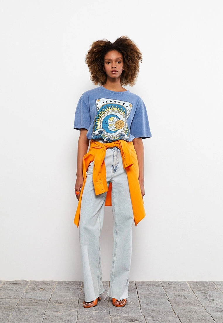 LC WAIKIKI Crew Neck Printed Short Sleeve Cotton Women's T-Shirt 3 LC WAIKIKI Crew Neck Printed Short Sleeve Cotton Women's T-Shirt