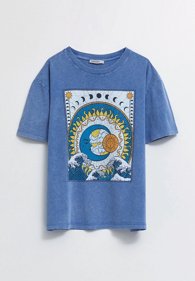 LC WAIKIKI Crew Neck Printed Short Sleeve Cotton Women's T-Shirt 4 LC WAIKIKI Crew Neck Printed Short Sleeve Cotton Women's T-Shirt - Image 2