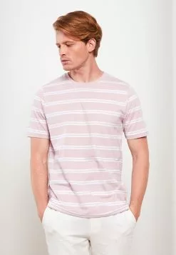 LC WAIKIKI Crew Neck Short Sleeve Striped Combed Cotton Men's T-Shirt
