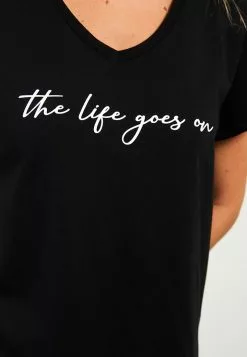 LC WAIKIKI V Neck Printed Short Sleeve Cotton Women's T-Shirt -LC WAIKIKI popular shop lc waikiki 5580 6029726 2