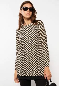 LC WAIKIKI Crew Neck Patterned Long Sleeve Women's Tunic