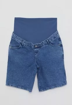 LC WAIKIKI Standard Fit Plain Maternity Jean Shorts With Tummy Panel -LC WAIKIKI popular shop lc waikiki 5731 2688726 5