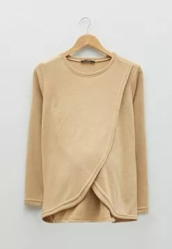 LC WAIKIKI Crew Neck Plain Long Sleeve Maternity Sweatshirt With Breastfeeding -LC WAIKIKI popular shop lc waikiki 5733 1406726 5