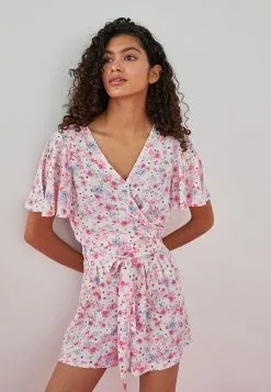 LC WAIKIKI Double Breasted Floral Short Sleeve Crinkle Fabric Women's Blouse -LC WAIKIKI popular shop lc waikiki 5747 1927736 2