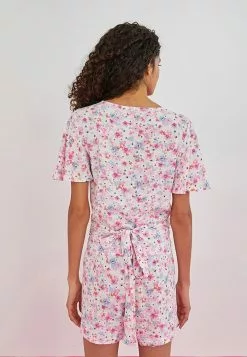 LC WAIKIKI Double Breasted Floral Short Sleeve Crinkle Fabric Women's Blouse -LC WAIKIKI popular shop lc waikiki 5747 1927736 5