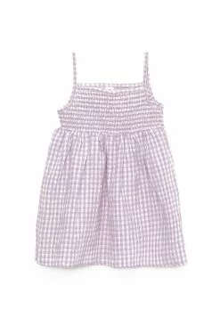 LC WAIKIKI Square Neck Strap Plaid Baby Girls Dress