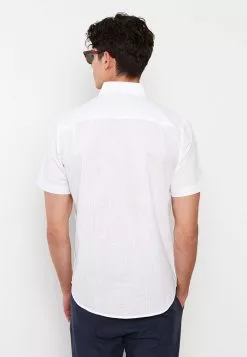 LC WAIKIKI Regular Fit Short Sleeve Linen Men's Shirt -LC WAIKIKI popular shop lc waikiki 5753 8537736 5