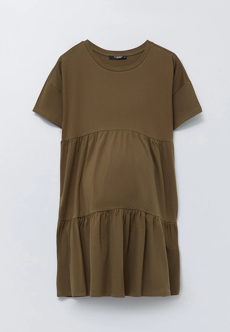 LC WAIKIKI Crew Neck Straight Short Sleeve Cotton Maternity Dress 9 LC WAIKIKI Crew Neck Straight Short Sleeve Cotton Maternity Dress - Image 7