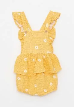 LC WAIKIKI Square Neck Strap Printed Baby Girl Jumpsuit