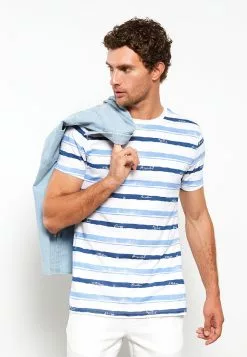 LC WAIKIKI Crew Neck Short Sleeve Striped Combed Cotton Men's T-Shirt -LC WAIKIKI popular shop lc waikiki 6225 7528236 2