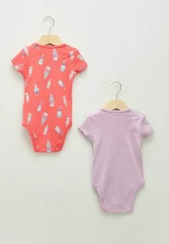 LC WAIKIKI Crew Neck Short Sleeve Printed Cotton Unisex Baby Snapback Bodysuit 2 Pieces -LC WAIKIKI popular shop lc waikiki 6239 2847236 2