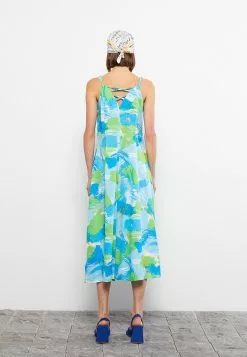 LC WAIKIKI Heart Collar Floral Strap Viscose Women's Dress -LC WAIKIKI popular shop lc waikiki 6277 2275326 5