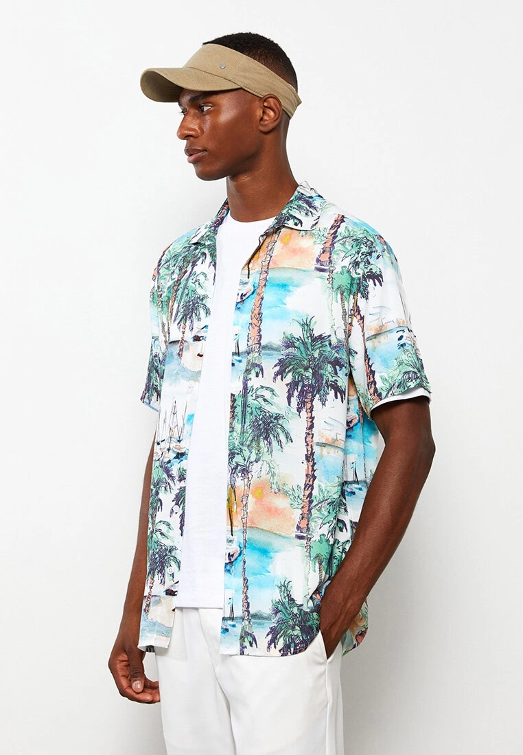 LC WAIKIKI Regular Fit Short Sleeve Patterned Poplin Men's Shirt 3 LC WAIKIKI Regular Fit Short Sleeve Patterned Poplin Men's Shirt