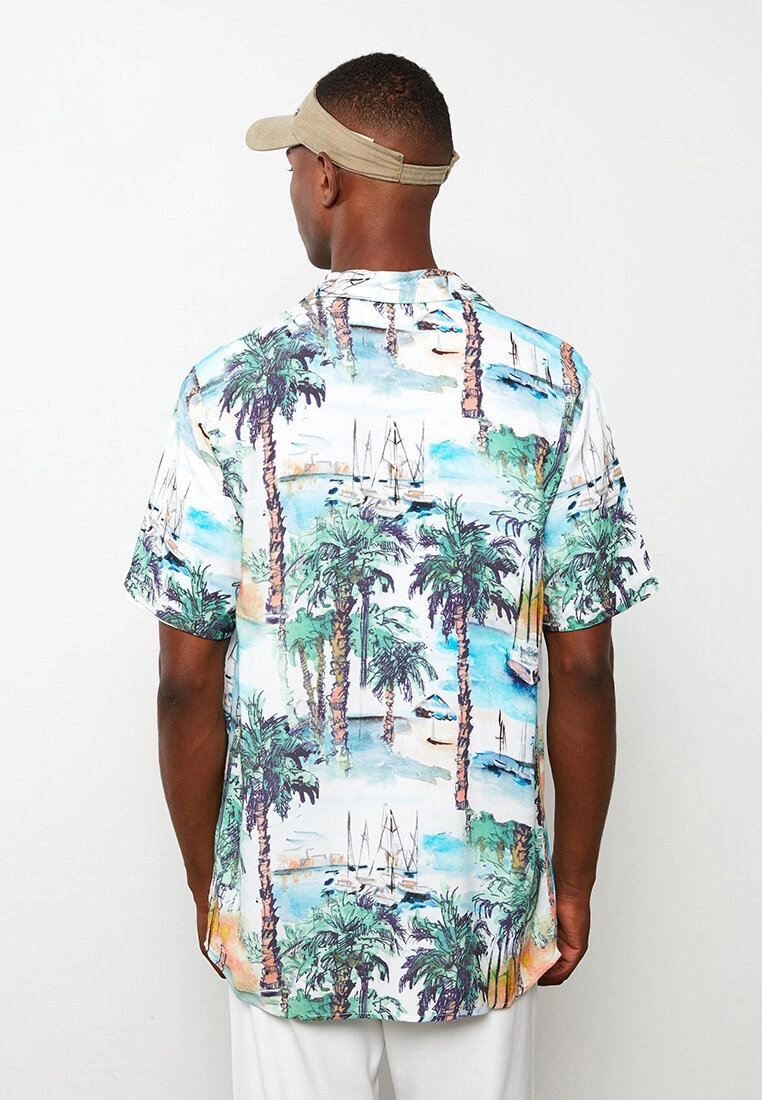 LC WAIKIKI Regular Fit Short Sleeve Patterned Poplin Men's Shirt 6 LC WAIKIKI Regular Fit Short Sleeve Patterned Poplin Men's Shirt - Image 4