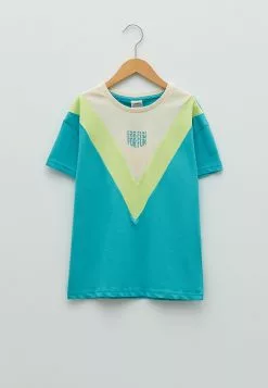 LC WAIKIKI Crew Neck Color Block Short Sleeve Cotton Boy T-Shirt