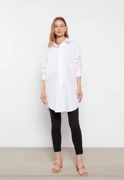 LC WAIKIKI Shirt Collar Straight Long Sleeve Poplin Maternity Tunic -LC WAIKIKI popular shop lc waikiki 6426 4244236 2