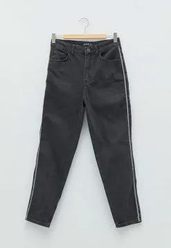 LC WAIKIKI High Waisted Mom Fit Stripe Detailed Rodeo Women's Denim Trousers -LC WAIKIKI popular shop lc waikiki 6432 5871936 6