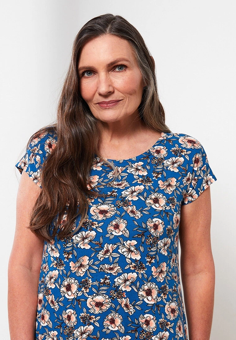 LC WAIKIKI Crew Neck Floral Short Sleeve A Cut Women's Dress 5 LC WAIKIKI Crew Neck Floral Short Sleeve A Cut Women's Dress - Image 3