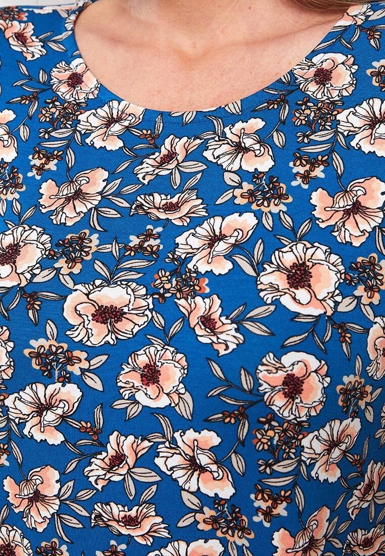 LC WAIKIKI Crew Neck Floral Short Sleeve A Cut Women's Dress 6 LC WAIKIKI Crew Neck Floral Short Sleeve A Cut Women's Dress - Image 4