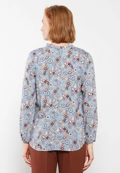 LC WAIKIKI Frilly Tied Collar Patterned Long Sleeve Viscose Women's Blouse -LC WAIKIKI popular shop lc waikiki 6437 3313526 4